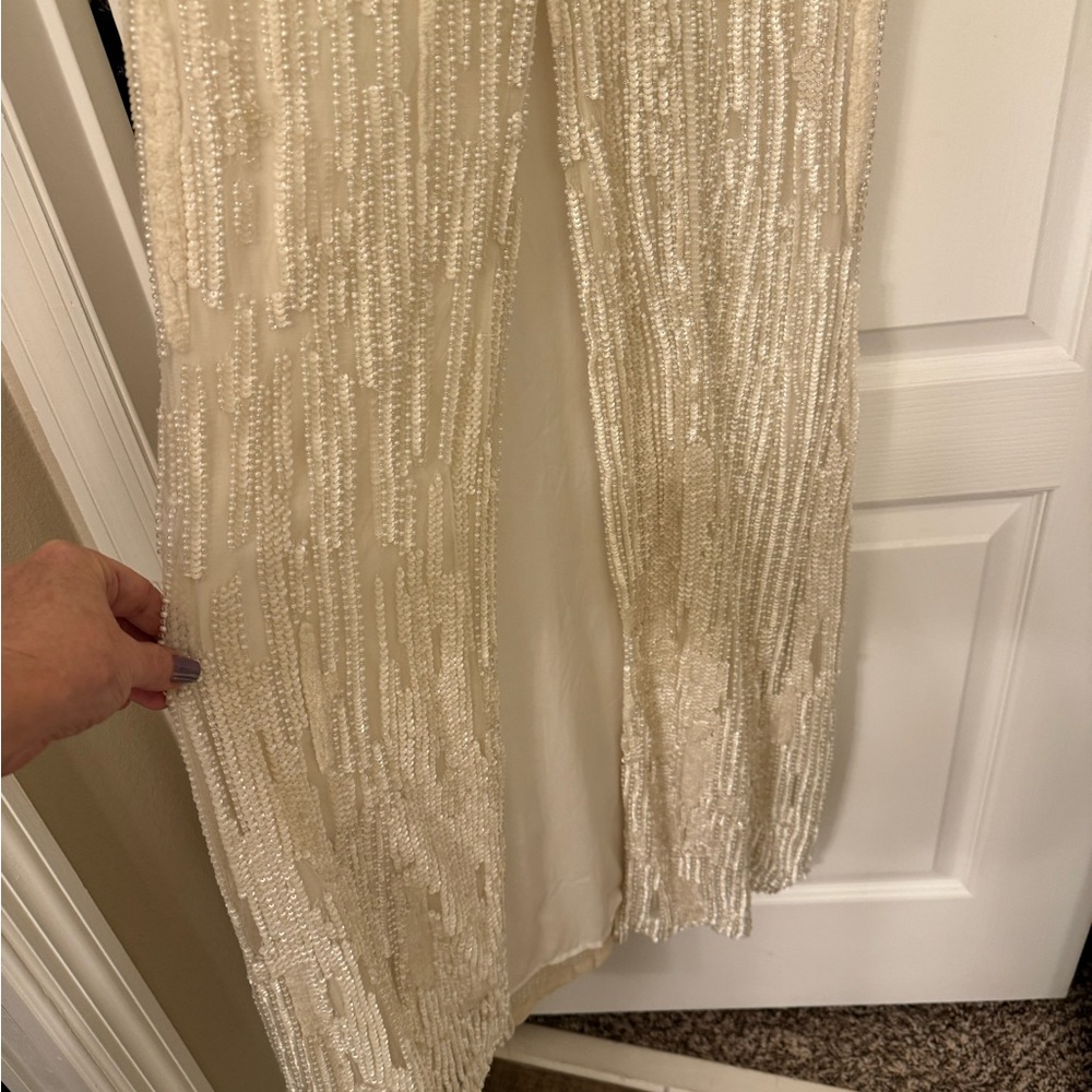 Parker, Ivory Beaded Gown, Size 6, Floor length, Sleeveless - Picture 11 of 11
